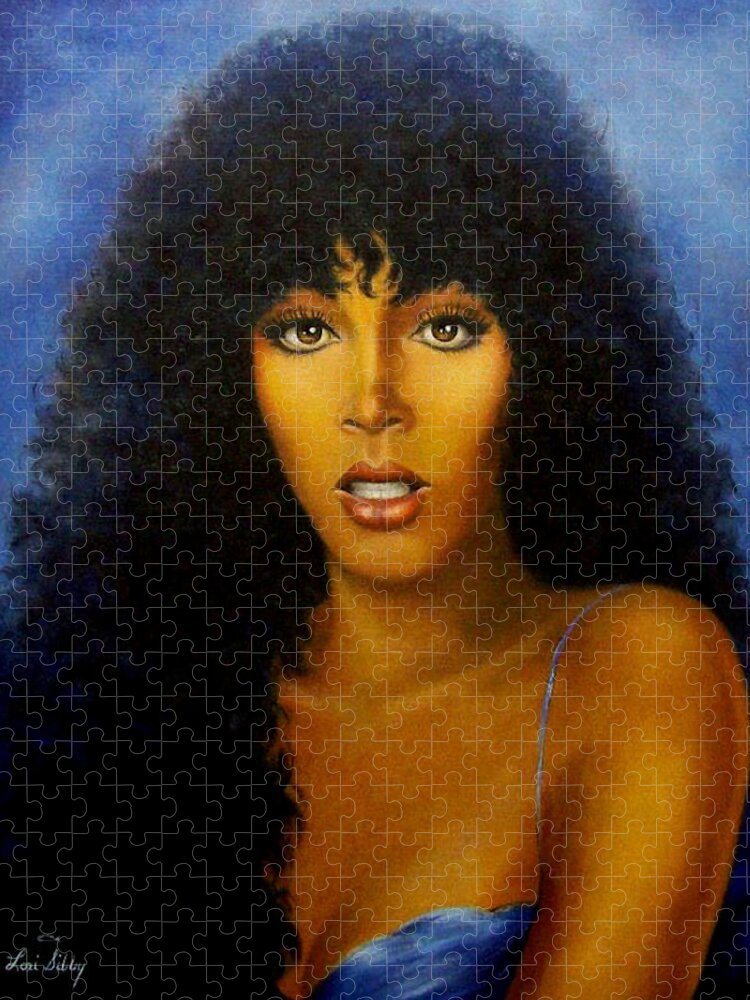 Donna Jigsaw Puzzle featuring the painting Donna Summers by Loxi Sibley