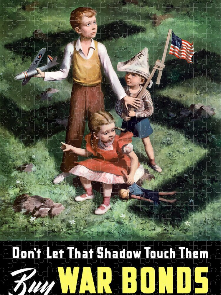 World War Ii Jigsaw Puzzle featuring the painting Don't Let That Shadow Touch Them by War Is Hell Store