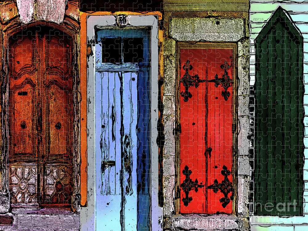 Doors Jigsaw Puzzle featuring the photograph Doors In A Row by Phil Perkins