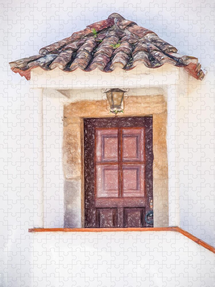 Aged Jigsaw Puzzle featuring the photograph Doorway of Portugal by David Letts