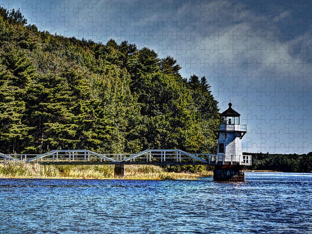 Mid Coast Maine Jigsaw Puzzle featuring the photograph Doubling Point Lighthouse by Deborah Klubertanz
