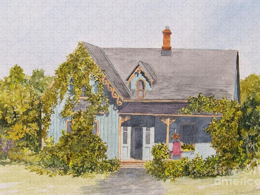 House Jigsaw Puzzle featuring the painting Down the road.... by Jackie Mueller-Jones