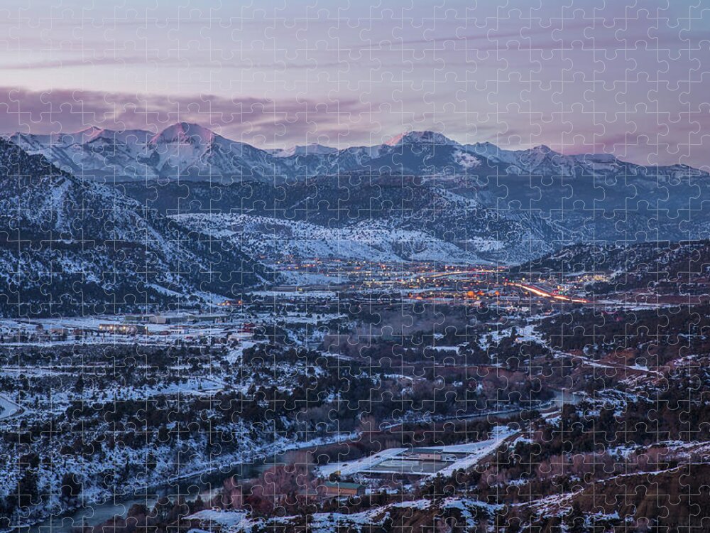 Durango Jigsaw Puzzle featuring the photograph Downtown Durango at Twilight by Jen Manganello