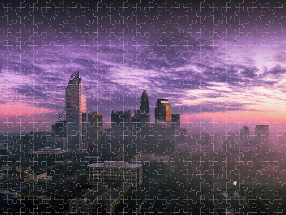 Charlotte Jigsaw Puzzle featuring the photograph Dramatic Charlotte Sunrise by Serge Skiba