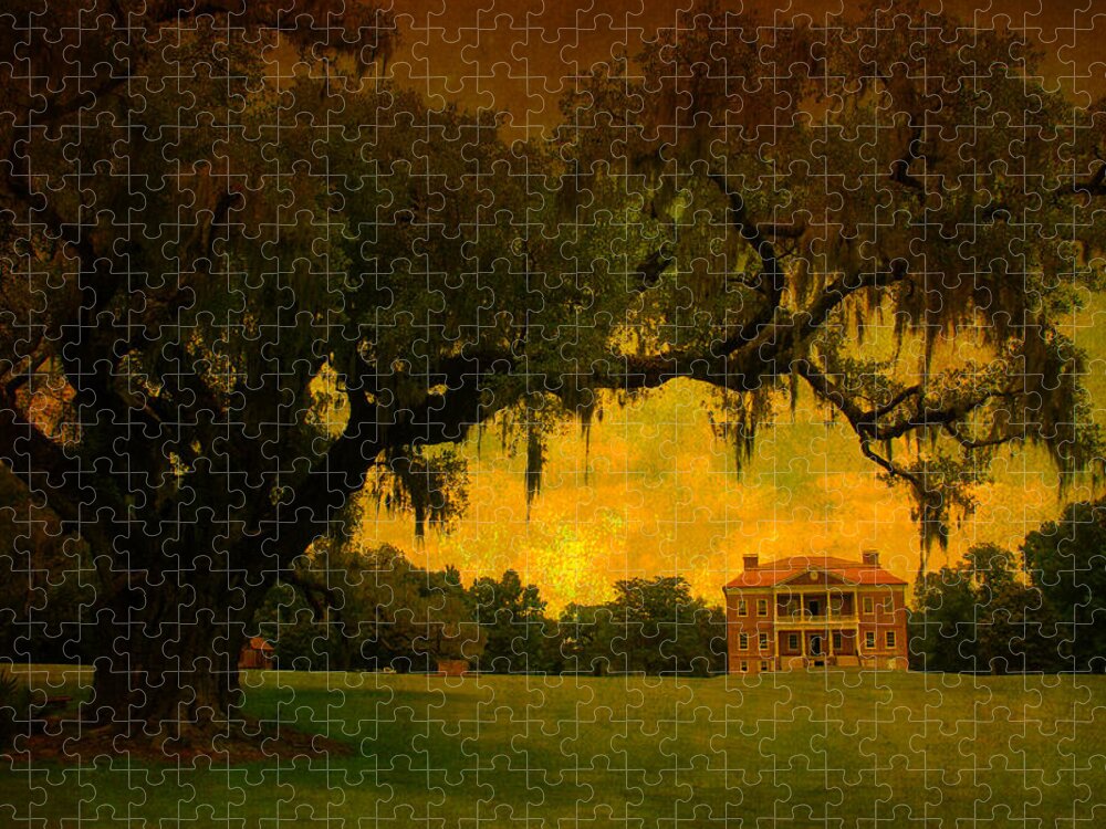 Plantation House Jigsaw Puzzle featuring the photograph Drayton Hall Plantation in Charleston by Susanne Van Hulst