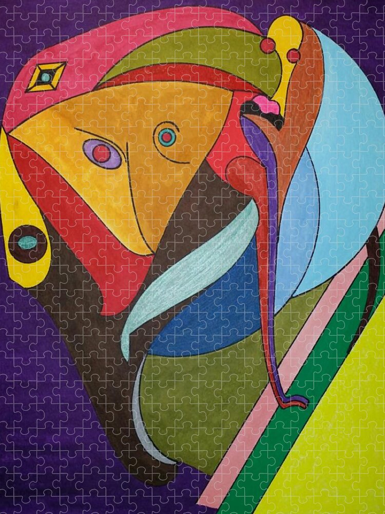 Geometric Art Jigsaw Puzzle featuring the painting Dream 287 by S S-ray