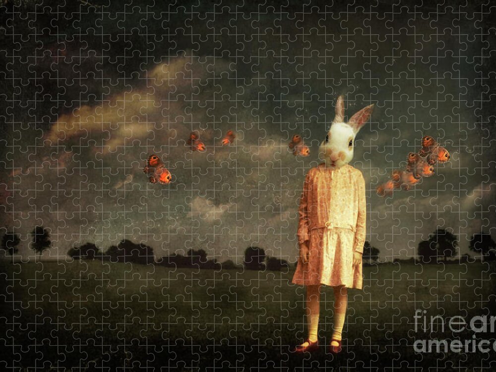 Rabbit Jigsaw Puzzle featuring the digital art Dream by Martine Roch