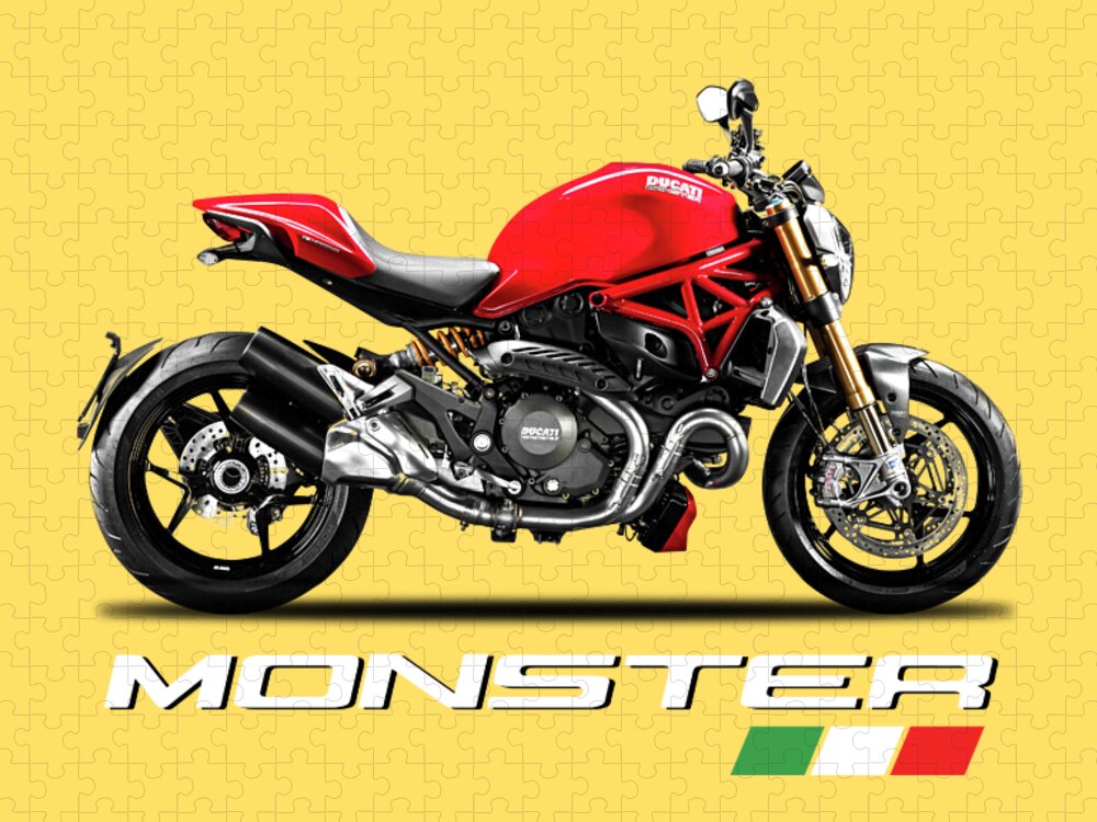 Ducati Monster Jigsaw Puzzle featuring the digital art Ducati Monster by Mark Rogan