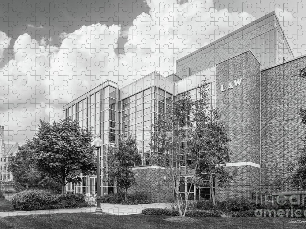 Duke University Jigsaw Puzzle featuring the photograph Duke University Law School by University Icons