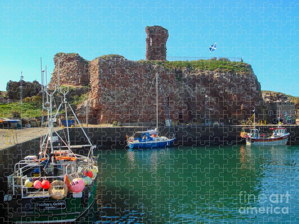 Scotland Jigsaw Puzzle featuring the photograph Dunbar Castle and Harbour by Yvonne Johnstone
