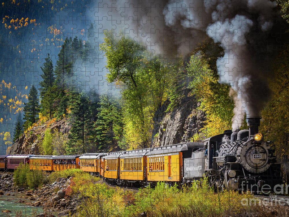 America Puzzle featuring the photograph Durango-Silverton Narrow Gauge Railroad by Inge Johnsson