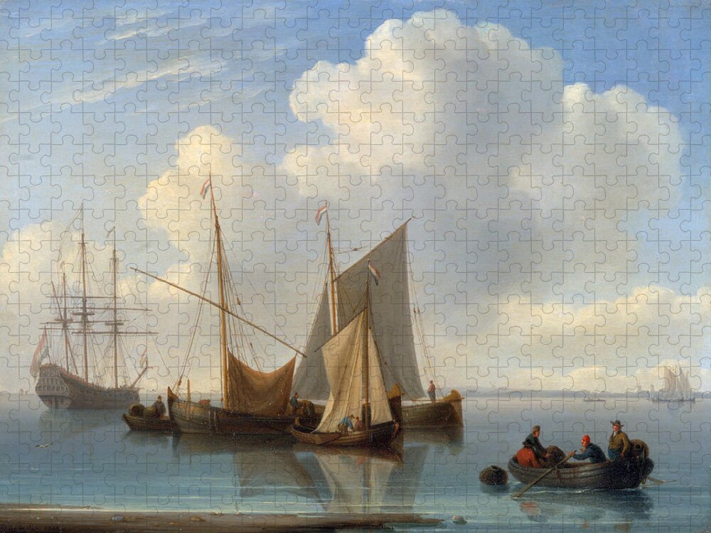 William Anderson Jigsaw Puzzle featuring the painting Dutch Sailing Vessels by William Anderson
