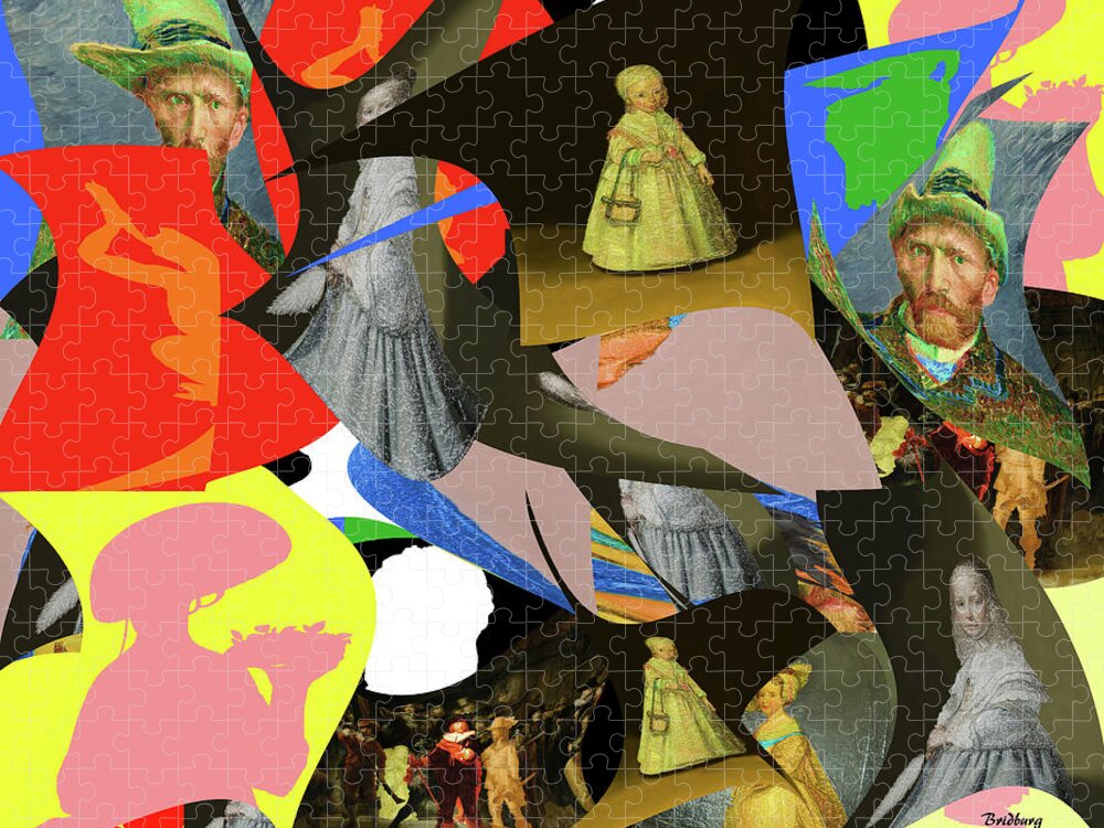 Postmodernism Jigsaw Puzzle featuring the digital art Dutch Winds by David Bridburg