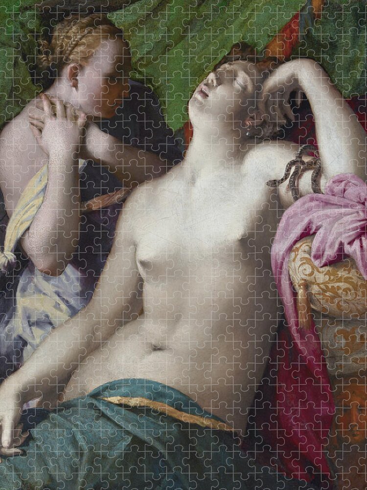 16th Century Art Jigsaw Puzzle featuring the painting Dying Cleopatra by Rosso Fiorentino