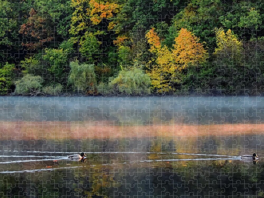 Landscape Jigsaw Puzzle featuring the photograph Early Autumn Morning at Longfellow Pond by Robert Mitchell