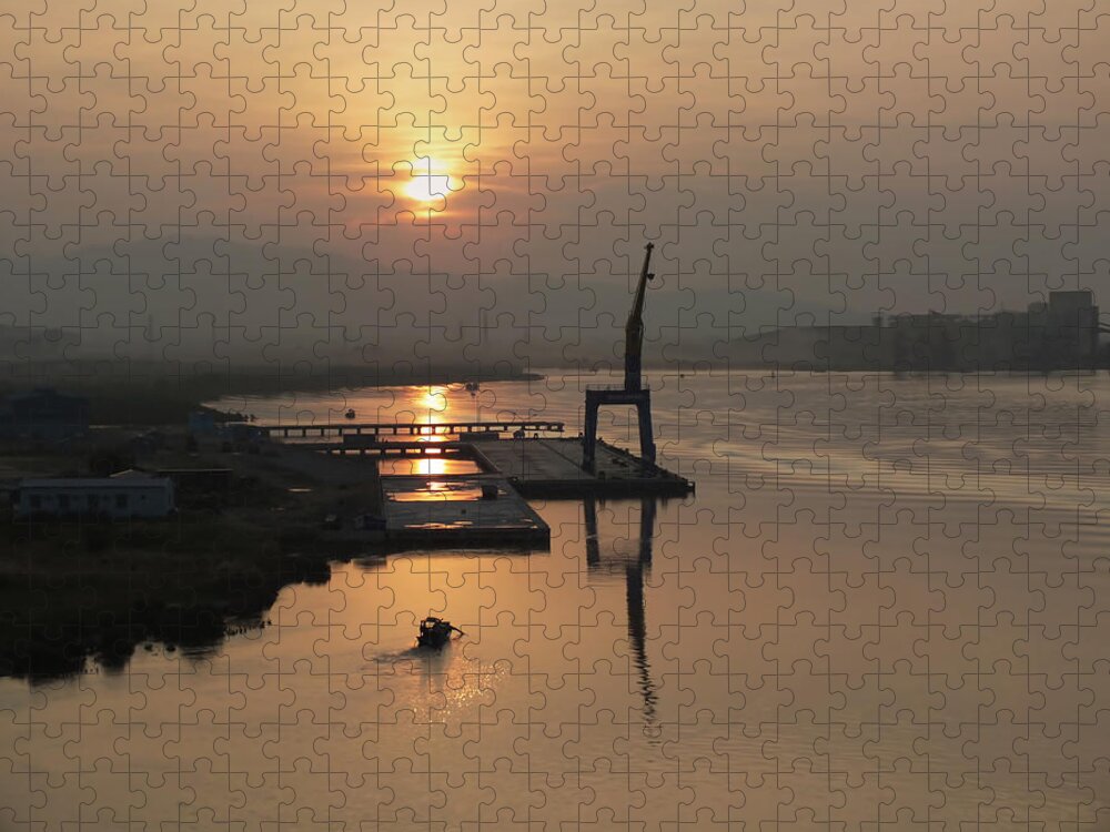 Travel Jigsaw Puzzle featuring the photograph Early Hour on the River by Lucinda Walter