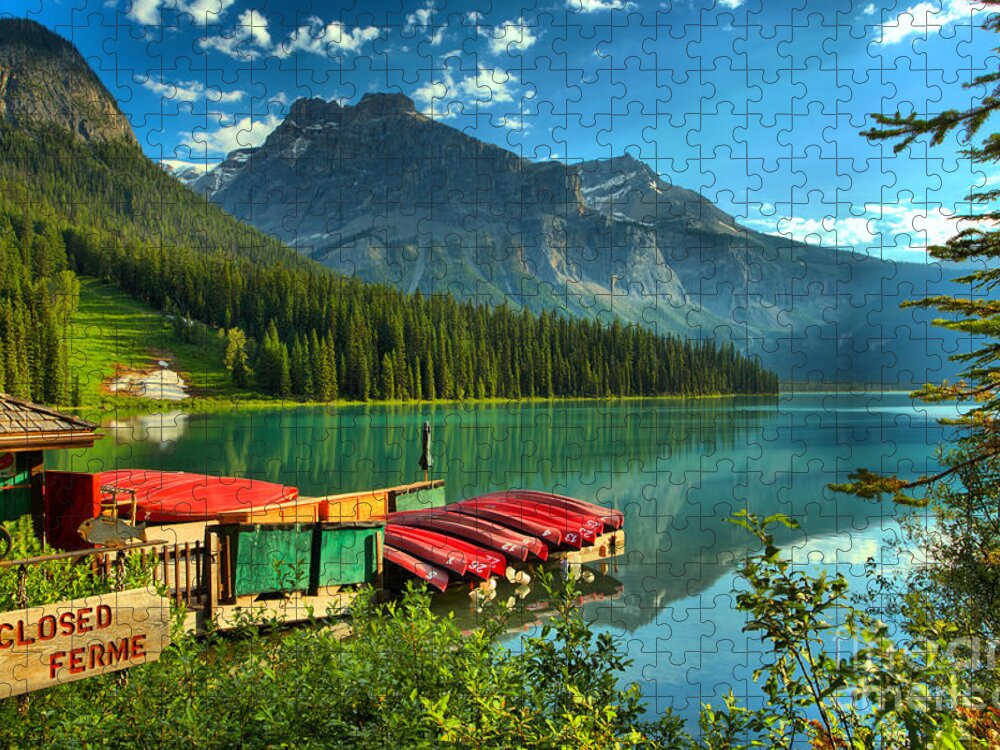 Emerald Lake Jigsaw Puzzle featuring the photograph Early Morning At Emerald Lake by Adam Jewell