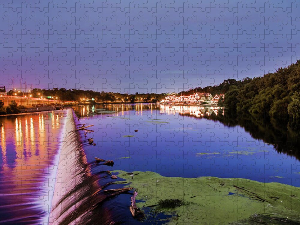 Early Jigsaw Puzzle featuring the photograph Early Morning at Fairmount Dam - Philadelphia by Bill Cannon