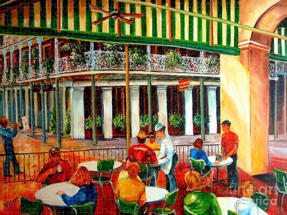 New Orleans Jigsaw Puzzle featuring the painting Early Morning at the Cafe Du Monde by Diane Millsap