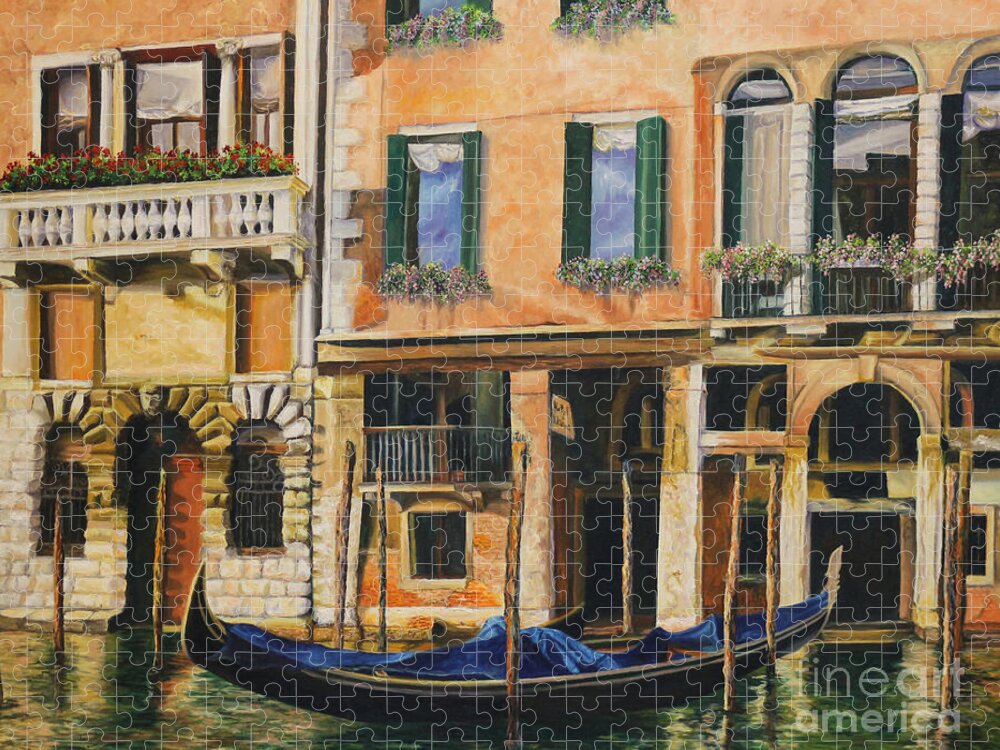 Venice Painting Jigsaw Puzzle featuring the painting Early Morning in Venice by Charlotte Blanchard