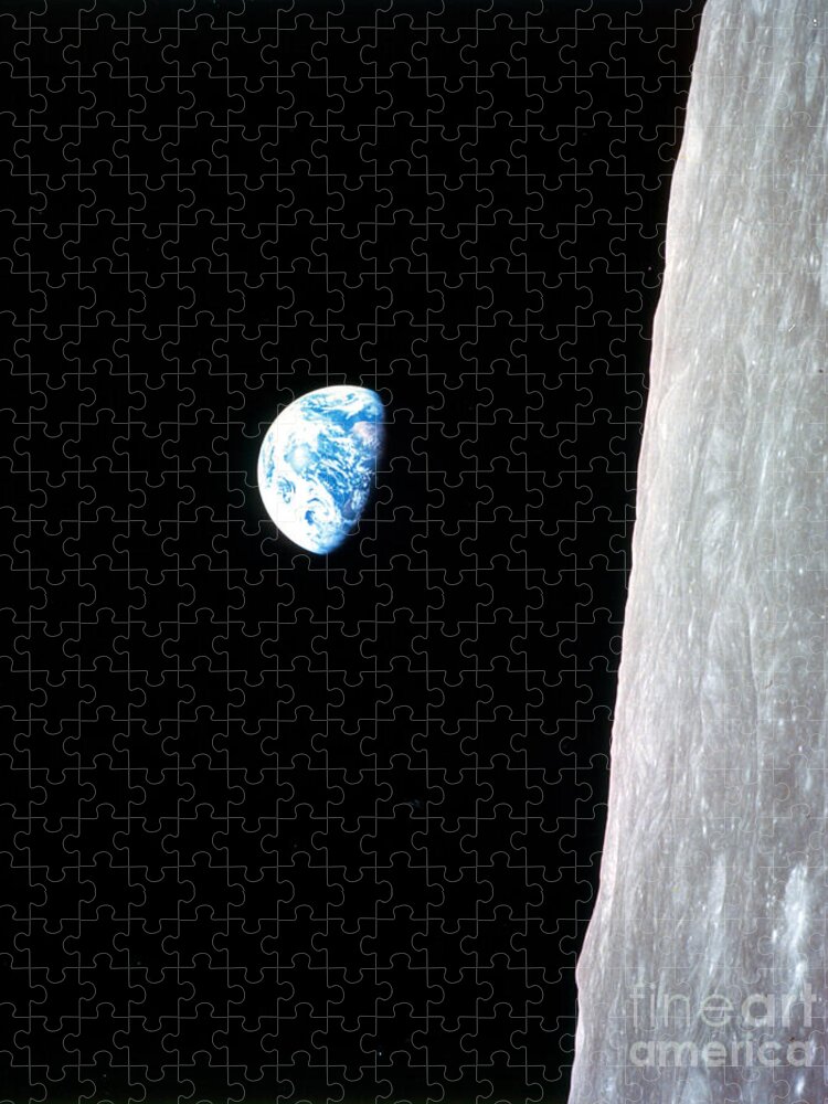 Nasa Jigsaw Puzzle featuring the photograph Earthrise From Apollo 8 by Nasa