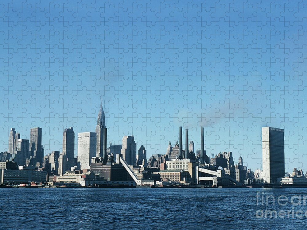 New York Jigsaw Puzzle featuring the photograph East River, New York City Oct. 11, 1957 by Monterey County Historical Society