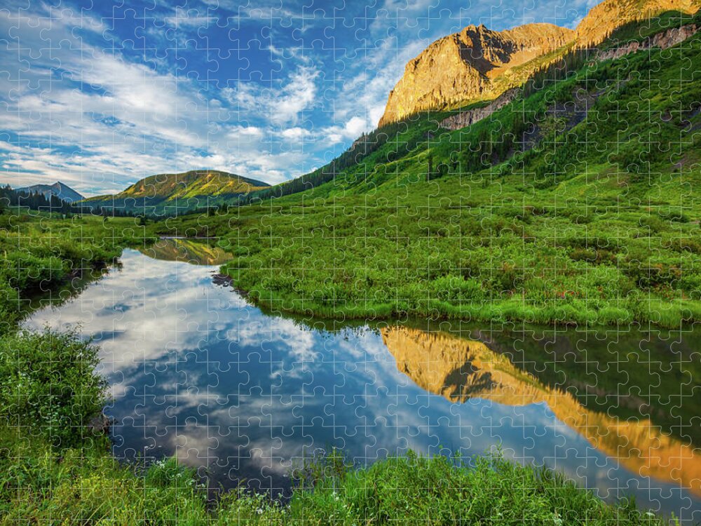 Sky Jigsaw Puzzle featuring the photograph East River Reflections by Darren White