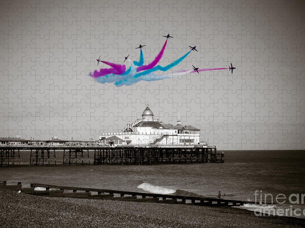 The Red Arrows Jigsaw Puzzle featuring the digital art Eastbourne Break by Airpower Art