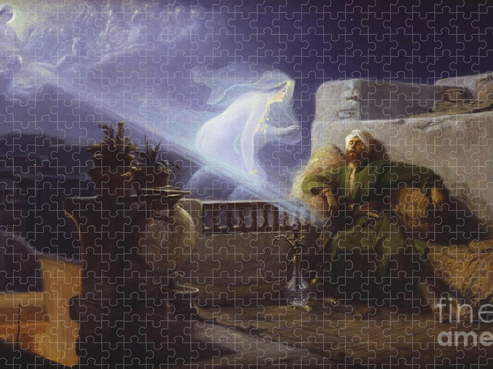 Reve D'orient Jigsaw Puzzle featuring the painting Eastern Dream by Jean Jules Antoine Lecomte du Nouy