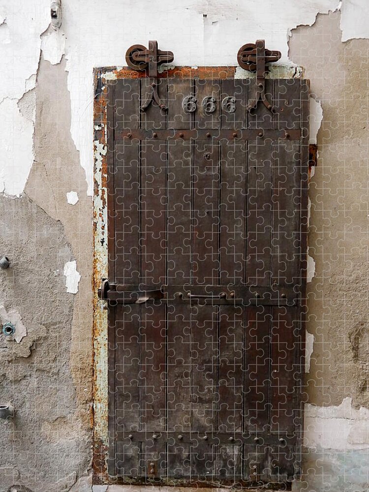 Richard Reeve Jigsaw Puzzle featuring the photograph Eastern State Penitentiary - Devil's Door by Richard Reeve