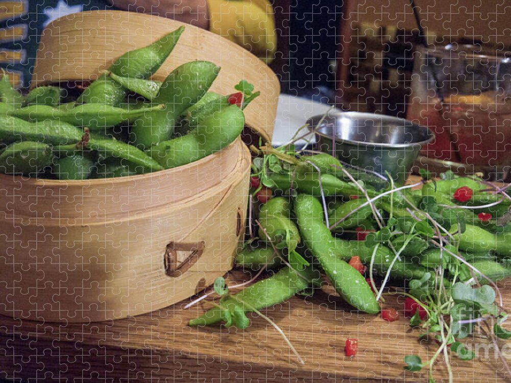 Edamame Jigsaw Puzzle featuring the photograph Edamame by Agnes Caruso