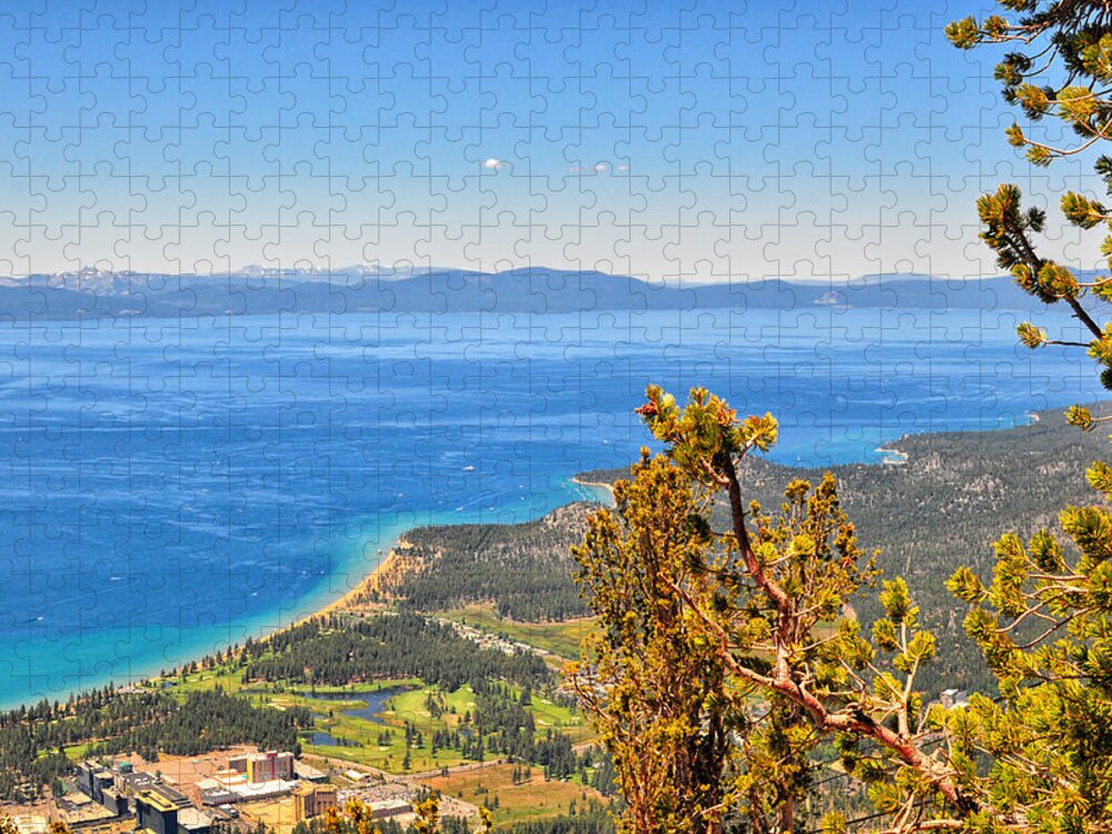 Lake Tahoe Jigsaw Puzzle featuring the photograph Edgewood Golf Course and Lake Tahoe - South Lake Tahoe - California by Bruce Friedman