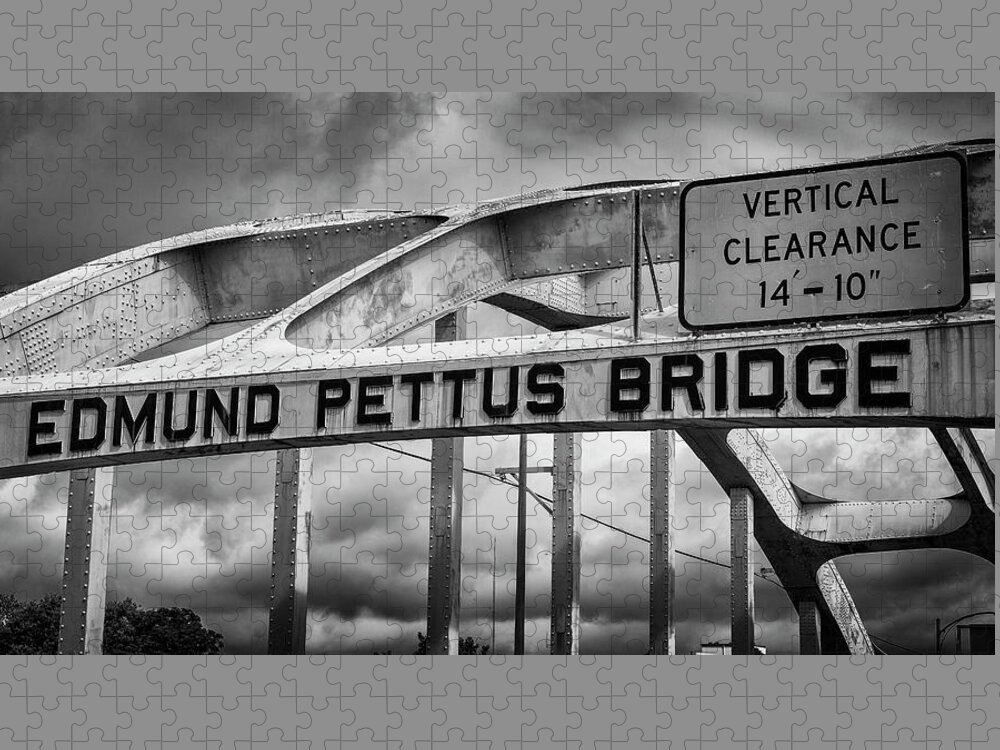 Civil Rights Jigsaw Puzzle featuring the photograph Edmund Pettus Bridge - 2 by Stephen Stookey