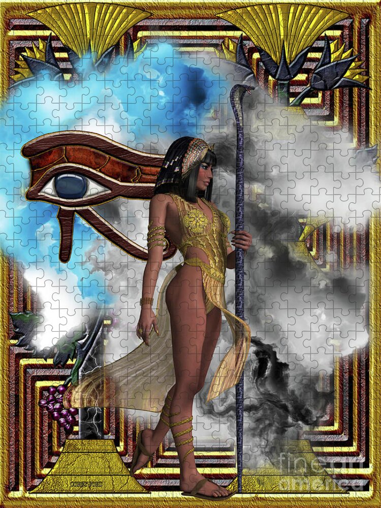Old Kingdom Jigsaw Puzzle featuring the painting Egyptian Echoes of Time by Corey Ford