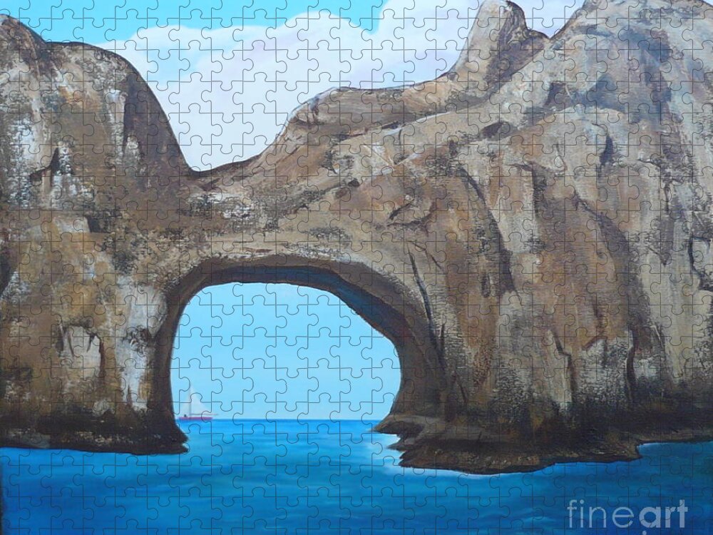 El Arco Jigsaw Puzzle featuring the painting El Arco by Monika Shepherdson