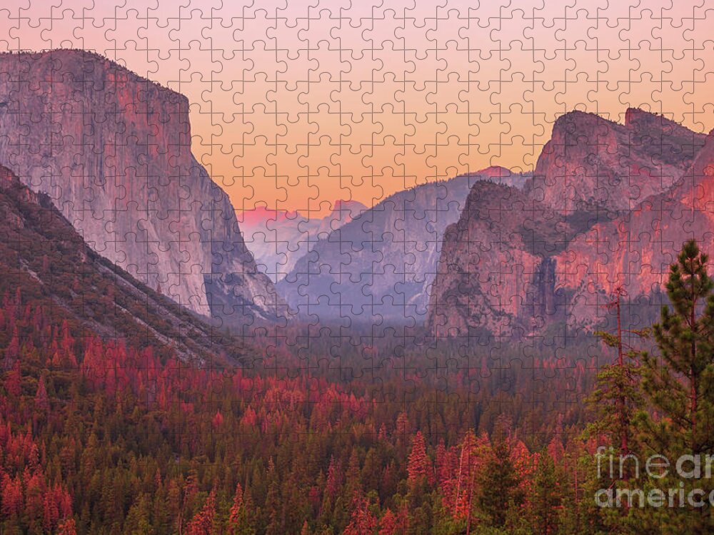 Yosemite Jigsaw Puzzle featuring the photograph El Capitan golden hour by Benny Marty