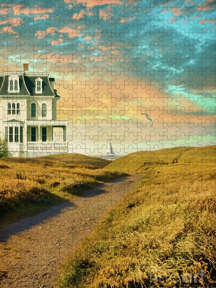 House Jigsaw Puzzle featuring the photograph Elegant House by the Sea by Jill Battaglia