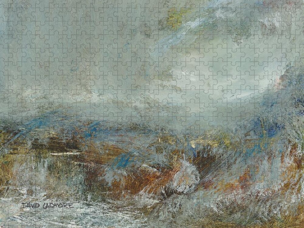 Storm Jigsaw Puzzle featuring the painting Elemental 35 by David Ladmore