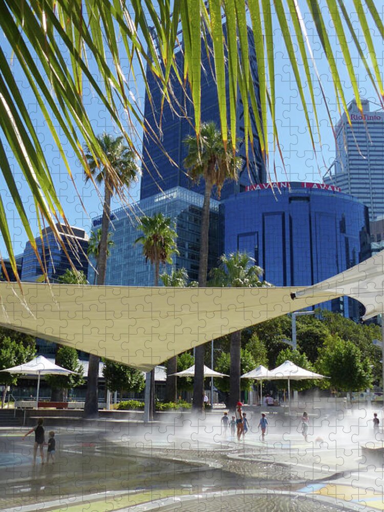 Perth Jigsaw Puzzle featuring the photograph Elizabeth Quay - Cooling Off by Phil Banks