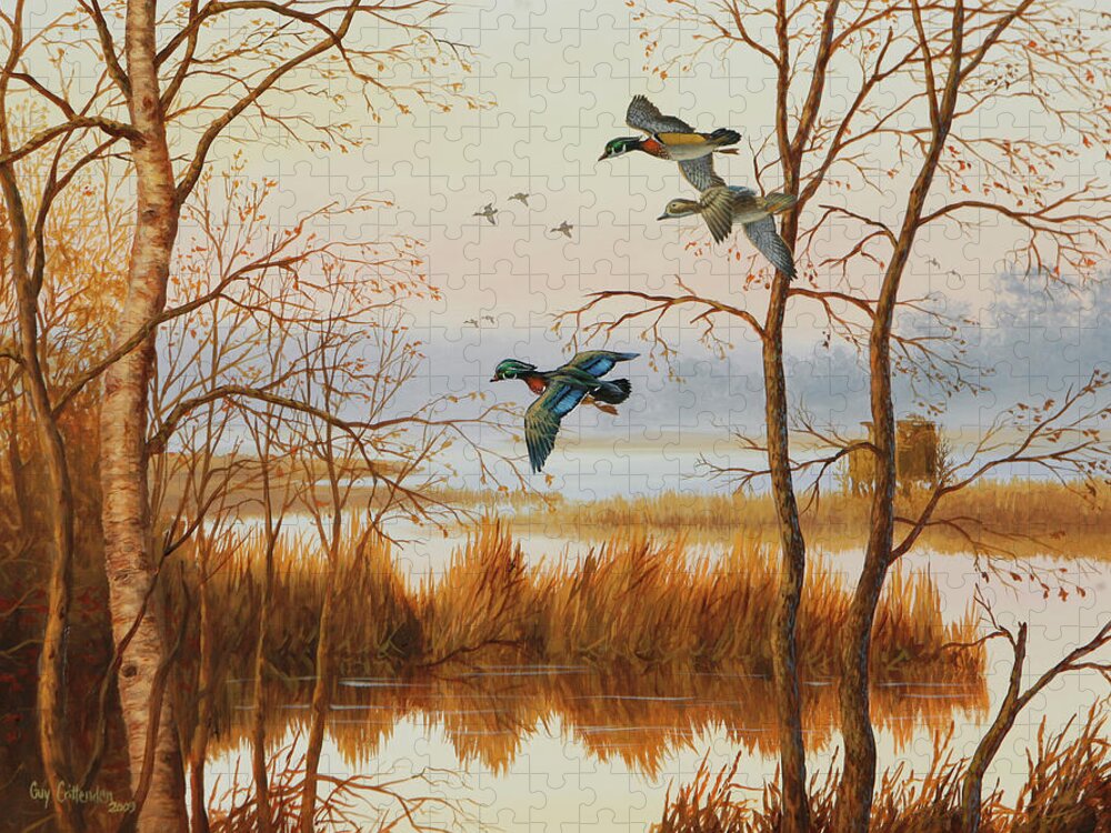 Guy Crittenden Waterfowl Jigsaw Puzzle featuring the photograph Empty Blind by Guy Crittenden