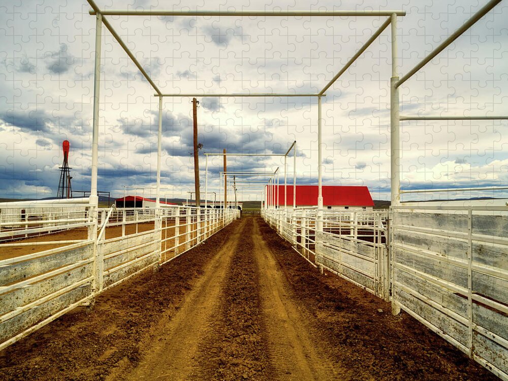 Corrals Jigsaw Puzzle featuring the photograph Empty Corrals by Mountain Dreams