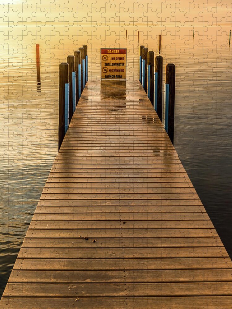 Higgins Lake Jigsaw Puzzle featuring the photograph Empty Dock by Joe Holley