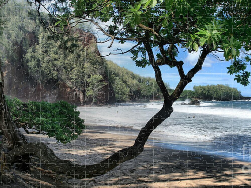 Aloha Jigsaw Puzzle featuring the photograph Enchanted Rocks Koki Beach Haneoo Hana Maui Hawaii by Sharon Mau