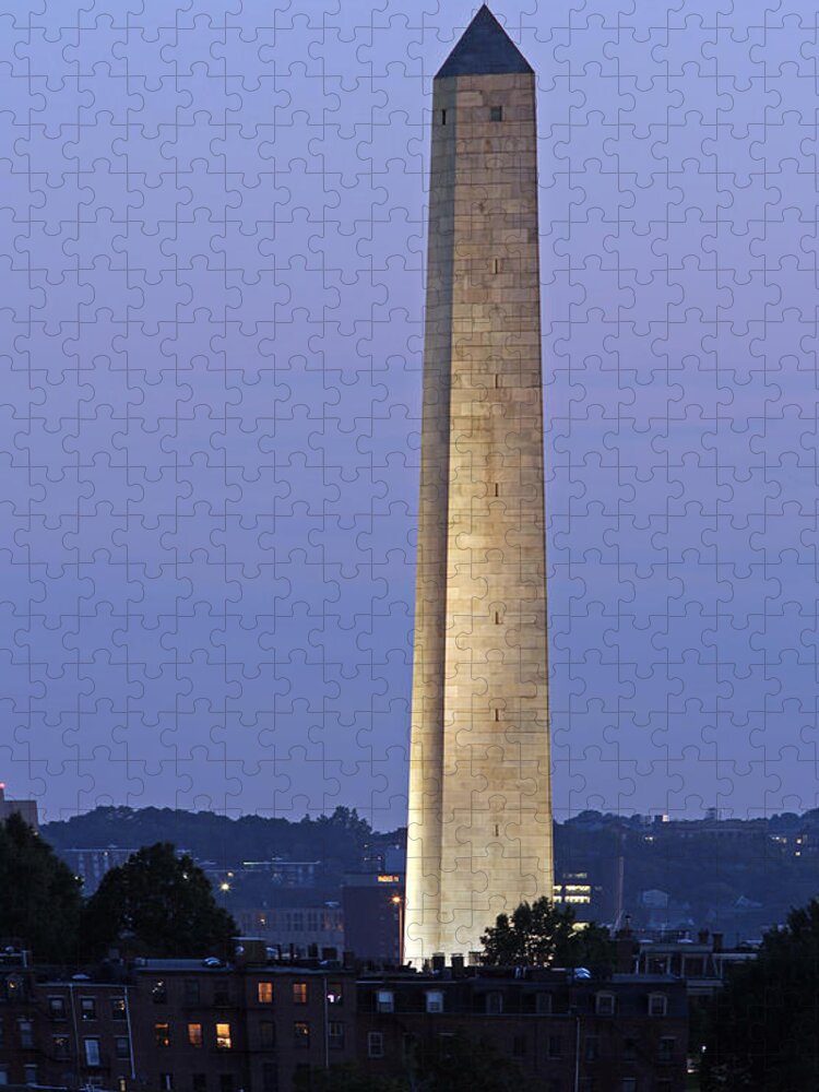Bunker Hill Monument Jigsaw Puzzle featuring the photograph End of the Boston Freedom Trail by Juergen Roth