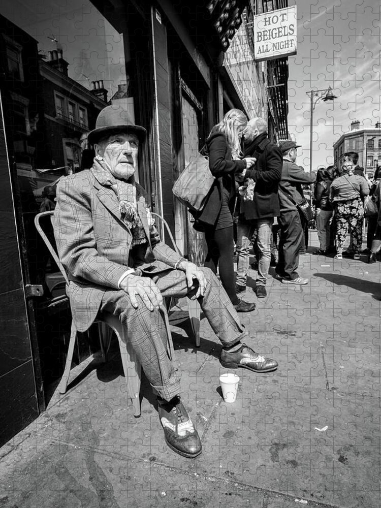 Old Man Jigsaw Puzzle featuring the photograph English Senior Wearing Spats in Brick Lane London by John Williams