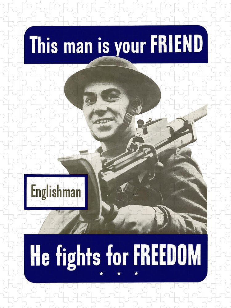 English Army Jigsaw Puzzle featuring the painting Englishman - This Man Is Your Friend by War Is Hell Store