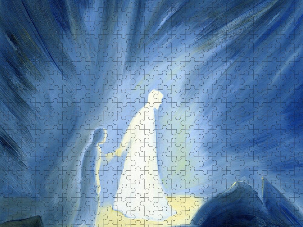 Light Jigsaw Puzzle featuring the painting Even in the darkness of our sufferings Jesus is close to us by Elizabeth Wang