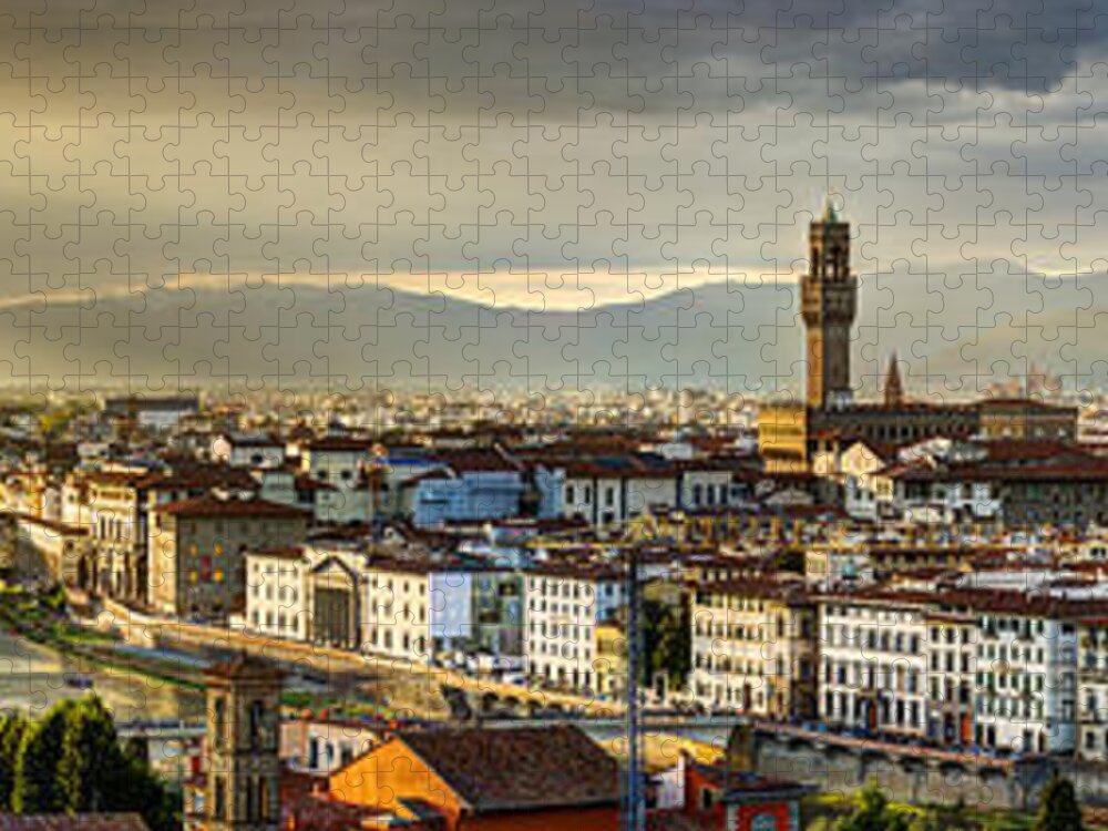 Florence Jigsaw Puzzle featuring the photograph Evening in Florence by Weston Westmoreland