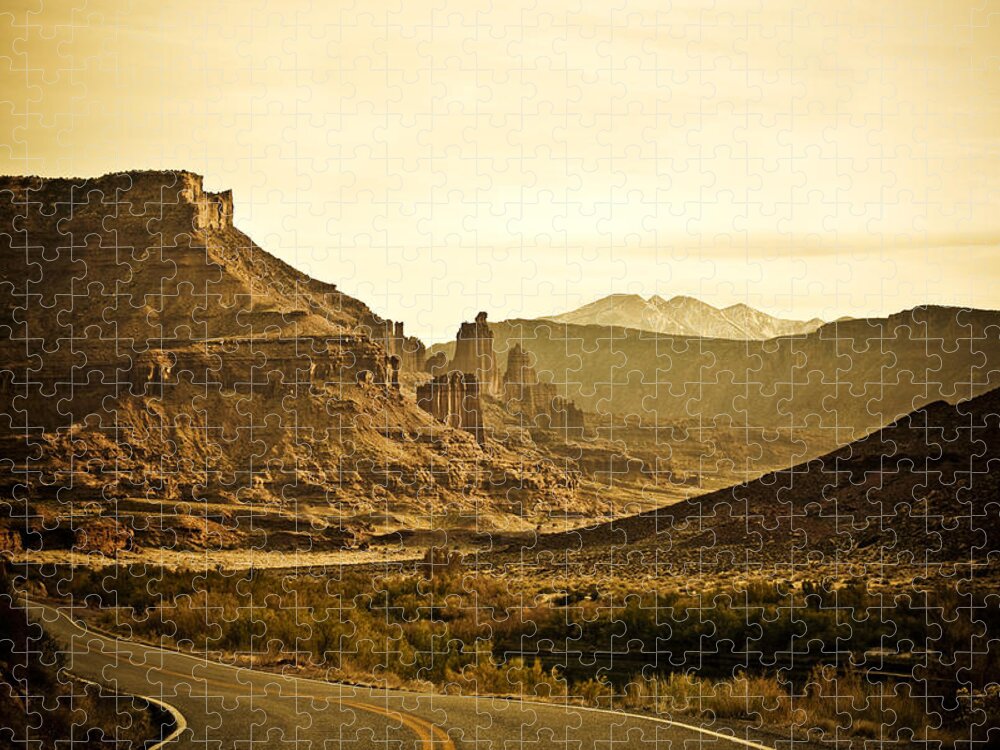Americana Jigsaw Puzzle featuring the photograph Evening in the Canyon by Marilyn Hunt