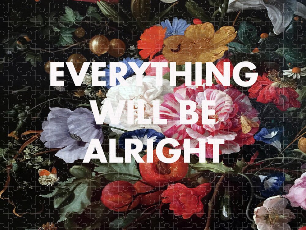 Everything Will Be Alright Print Jigsaw Puzzle featuring the digital art Everything Will Be Alright Print by Georgia Clare